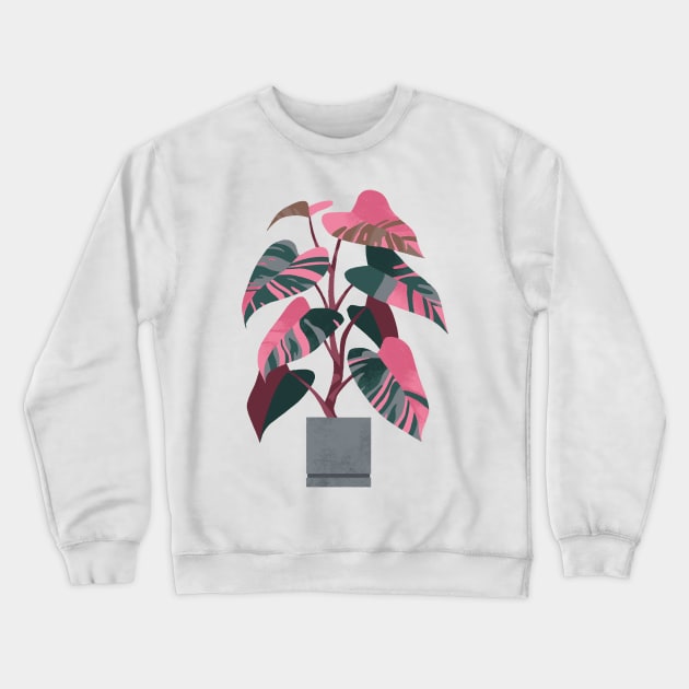 Philodendron pink princess Crewneck Sweatshirt by ikerpazstudio